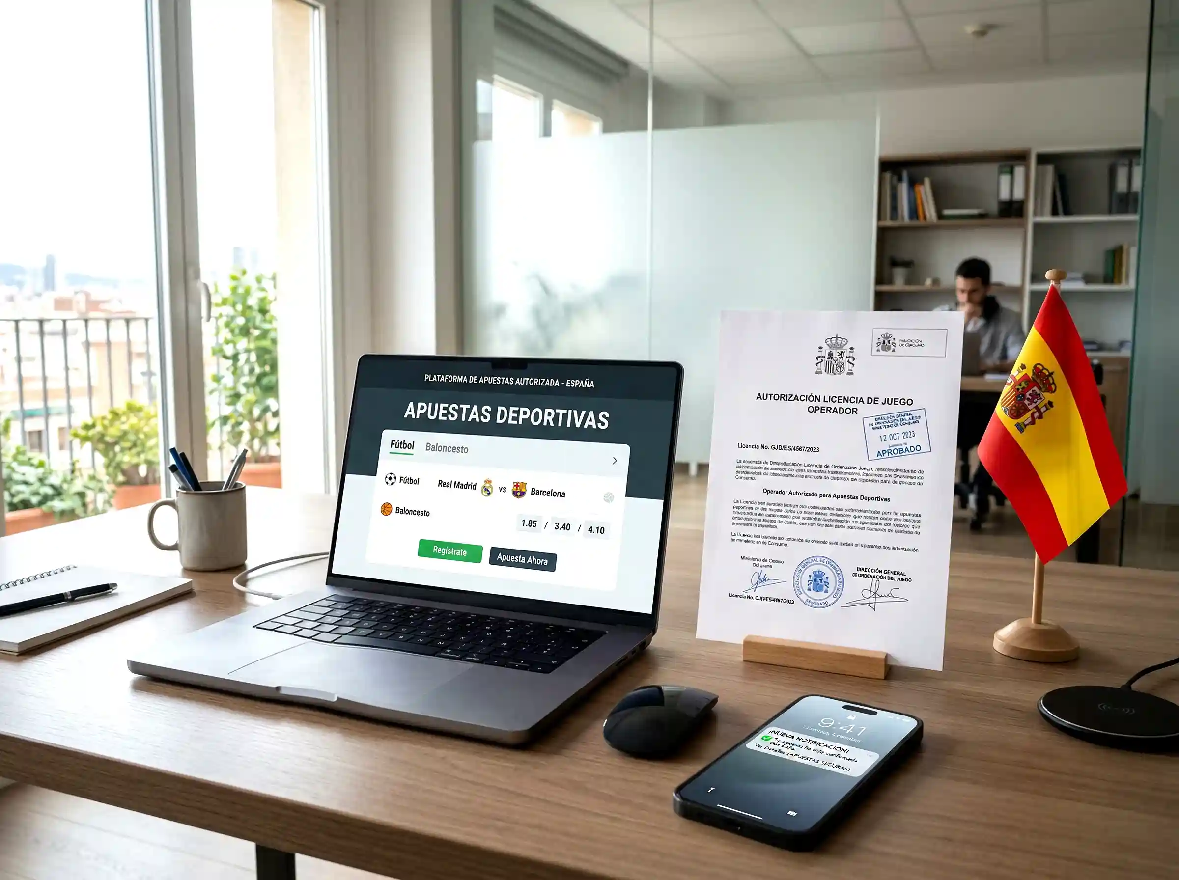 Sello de operador de apuestas con licencia DGOJ en España